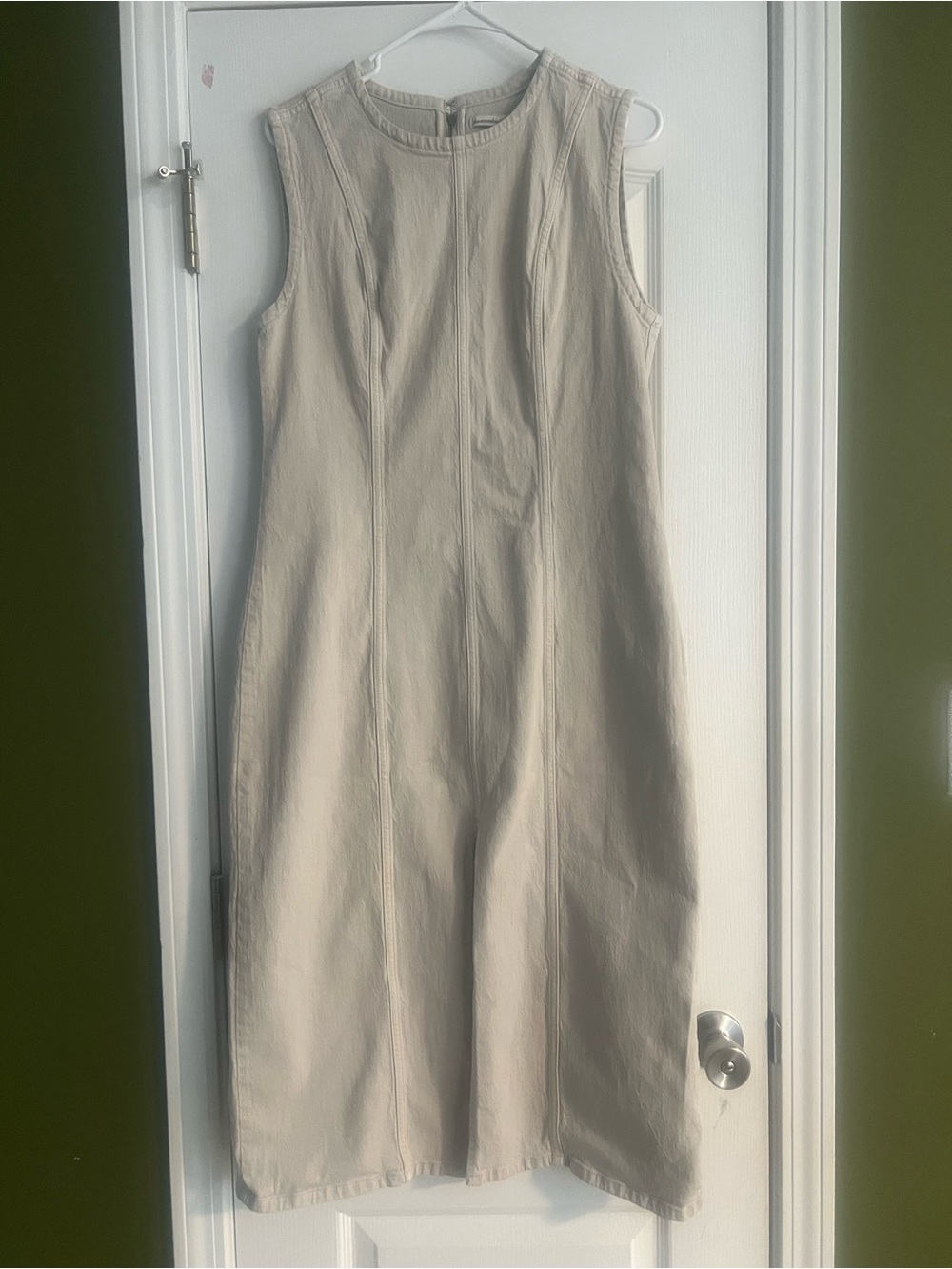 Abercrombie & Fitch Shell Denim Midi Dress Cream size LP